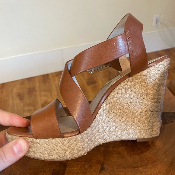 Michael Kors Giovanna Wedge Leather Sandal Platforms Size 10 - Picture 7 of 7